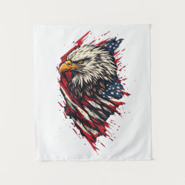 Vintage patriotischer amerikanischer Adler 4. Juli Wandteppich