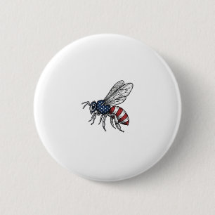 Vintage patriotischer Bienen-Vektorgrafik-Shirt-De Button