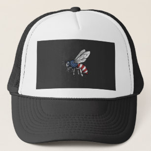 Vintage patriotischer Bienen-Vektorgrafik-Shirt-De Truckerkappe