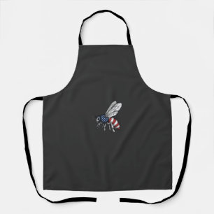 Vintage patriotischer Bienenvektorgrafik-Shirt-Des Schürze