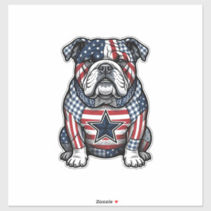 Vintage patriotischer Bulldogge-Vektor-Shirt-Desig Aufkleber