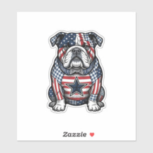 Vintage patriotischer Bulldogge-Vektor-Shirt-Desig Aufkleber