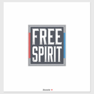 Vintage patriotischer Free Spirit Box Grafikdesign Aufkleber