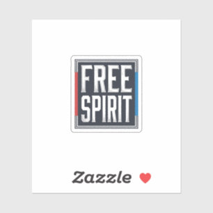 Vintage patriotischer Free Spirit Box Grafikdesign Aufkleber