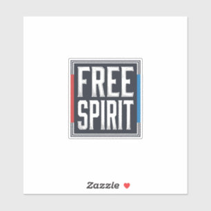 Vintage patriotischer Free Spirit Box Grafikdesign Aufkleber