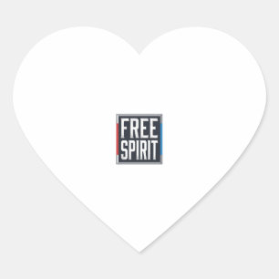Vintage patriotischer Free Spirit Box Grafikdesign Herz-Aufkleber