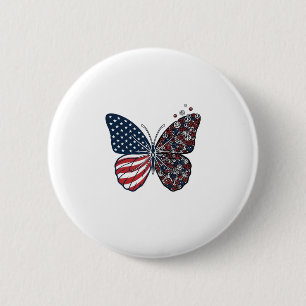 Vintage patriotischer Friedensschmetterling Vektor Button