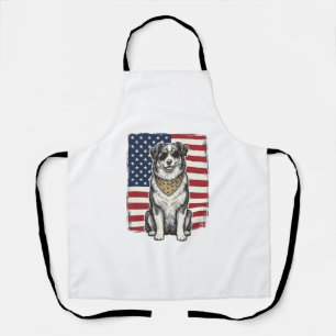 Vintage patriotischer Hund Amerikanisches Flagge S Schürze