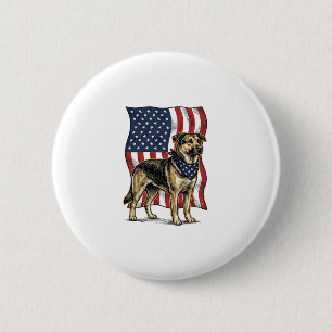 Vintage patriotischer Hund Flagge Vektor-Shirt Des Button