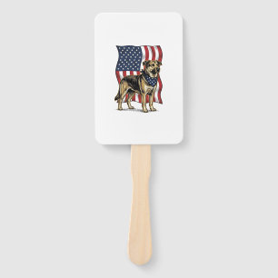 Vintage patriotischer Hund Flagge Vektor-Shirt Des Fächer