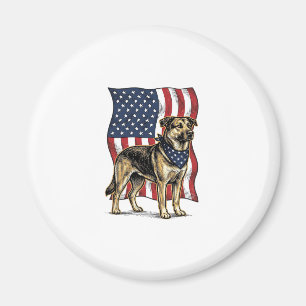 Vintage patriotischer Hund Flagge Vektor-Shirt-Des Magnet