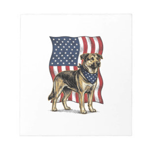 Vintage patriotischer Hund Flagge Vektor-Shirt-Des Notizblock