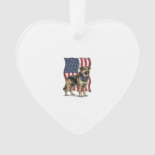 Vintage patriotischer Hund Flagge Vektor-Shirt Des Ornament
