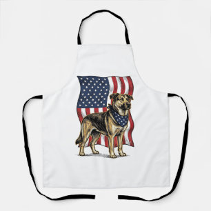 Vintage patriotischer Hund Flagge Vektor-Shirt Des Schürze