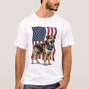 Vintage patriotischer Hund Flagge Vektor-Shirt-Des T-Shirt