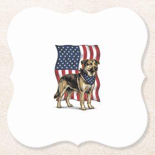 Vintage patriotischer Hund Flagge Vektor-Shirt-Des Untersetzer