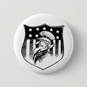 Vintage-patriotischer Onkel Sam und amerikanische  Button