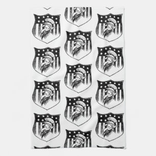 Vintage-patriotischer Onkel Sam und amerikanische  Geschirrtuch