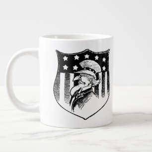 Vintage-patriotischer Onkel Sam und amerikanische  Jumbo-Tasse