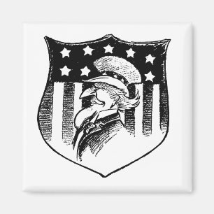 Vintage patriotischer Onkel Sam und amerikanische Magnet