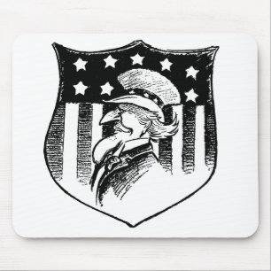 Vintage-patriotischer Onkel Sam und amerikanische  Mousepad