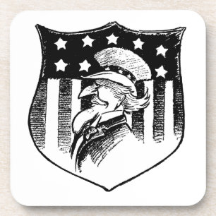 Vintage-patriotischer Onkel Sam und amerikanische Untersetzer