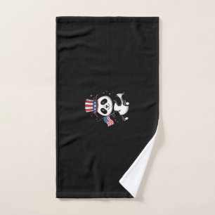Vintage-patriotischer Panda-Flag-Shirt-Entwurf_1 Handtuch