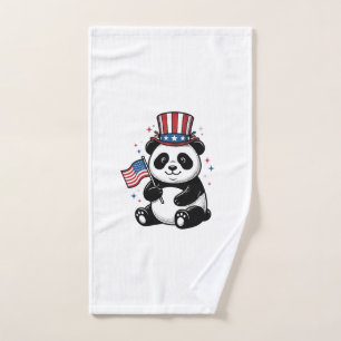 Vintage patriotischer Panda-Flag-Shirt-Entwurf_1 Handtuch