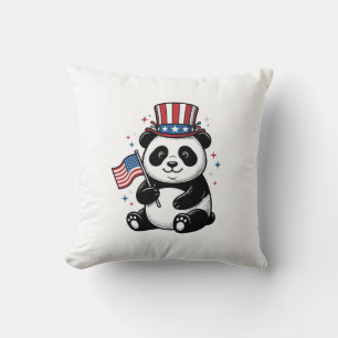 Vintage patriotischer Panda-Flag-Shirt-Entwurf_1 Kissen