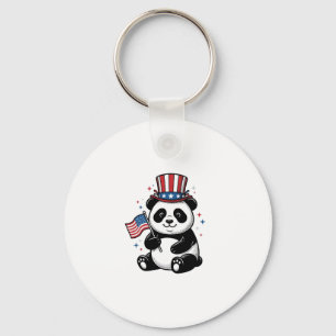 Vintage patriotischer Panda-Flag-Shirt-Entwurf_1 Schlüsselanhänger