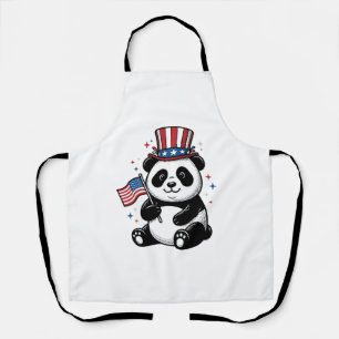 Vintage patriotischer Panda-Flag-Shirt-Entwurf_1 Schürze