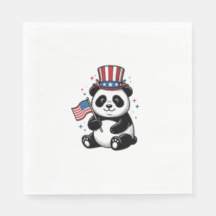 Vintage patriotischer Panda-Flag-Shirt-Entwurf_1 Serviette