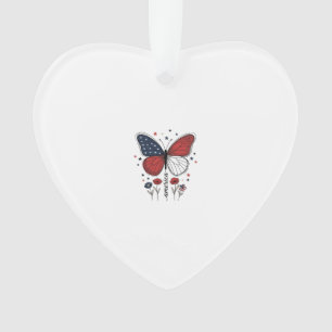 Vintage patriotischer Schmetterling Amerika-Shirt- Ornament