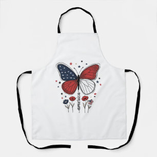 Vintage patriotischer Schmetterling Amerika-Shirt- Schürze