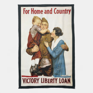 Vintage-patriotischer Soldat für Victory Liberty L Geschirrtuch