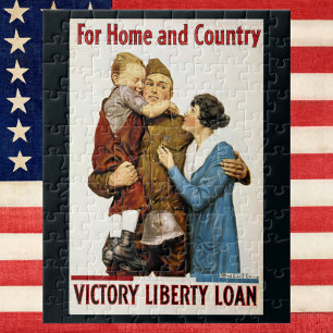 Vintage-patriotischer Soldat für Victory Liberty L Puzzle