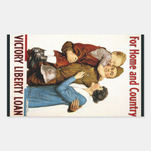 Vintage Patriotischer Soldat für Victory Liberty L Rechteckiger Aufkleber