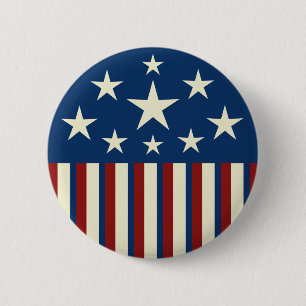 Vintage patriotischer Stern-Knopf Button
