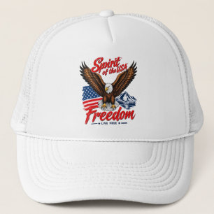 Vintage patriotischer Weißkopfseeadler amerikanisc Truckerkappe