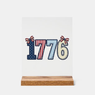 Vintage patriotisches 1776-Band-Shirt-Design_1 Acrylschild