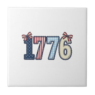 Vintage patriotisches 1776-Band-Shirt-Design_1 Fliese