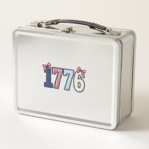 Vintage patriotisches 1776-Band-Shirt-Design_1 Metall Brotdose