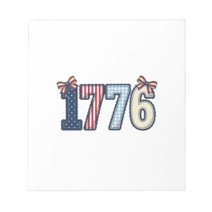 Vintage patriotisches 1776-Band-Shirt-Design_1 Notizblock