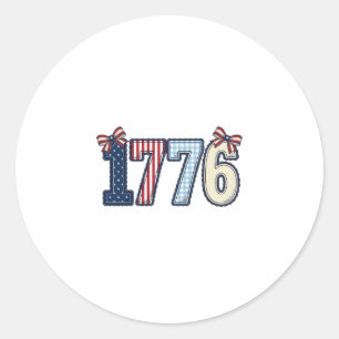 Vintage patriotisches 1776-Band-Shirt-Design_1 Runder Aufkleber