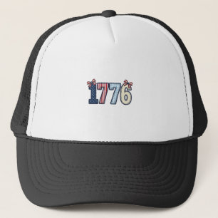 Vintage patriotisches 1776-Band-Shirt-Design_1 Truckerkappe