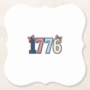 Vintage patriotisches 1776-Band-Shirt-Design_1 Untersetzer