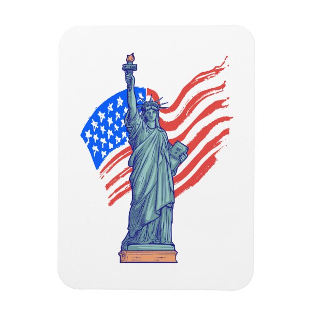 Vintage-patriotisches 4.-Juli-Design Magnet (Vertikal)