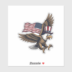 Vintage-patriotisches-Adler-Flag-Shirt-Design_1 Aufkleber