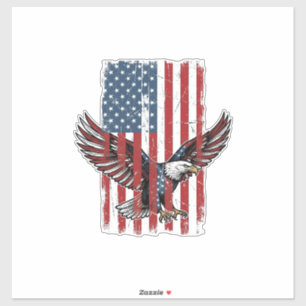 Vintage-patriotisches-Adler-Flag-Shirt-Design_1 Aufkleber