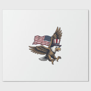 Vintage-patriotisches-Adler-Flag-Shirt-Design_1 Geschenkpapier